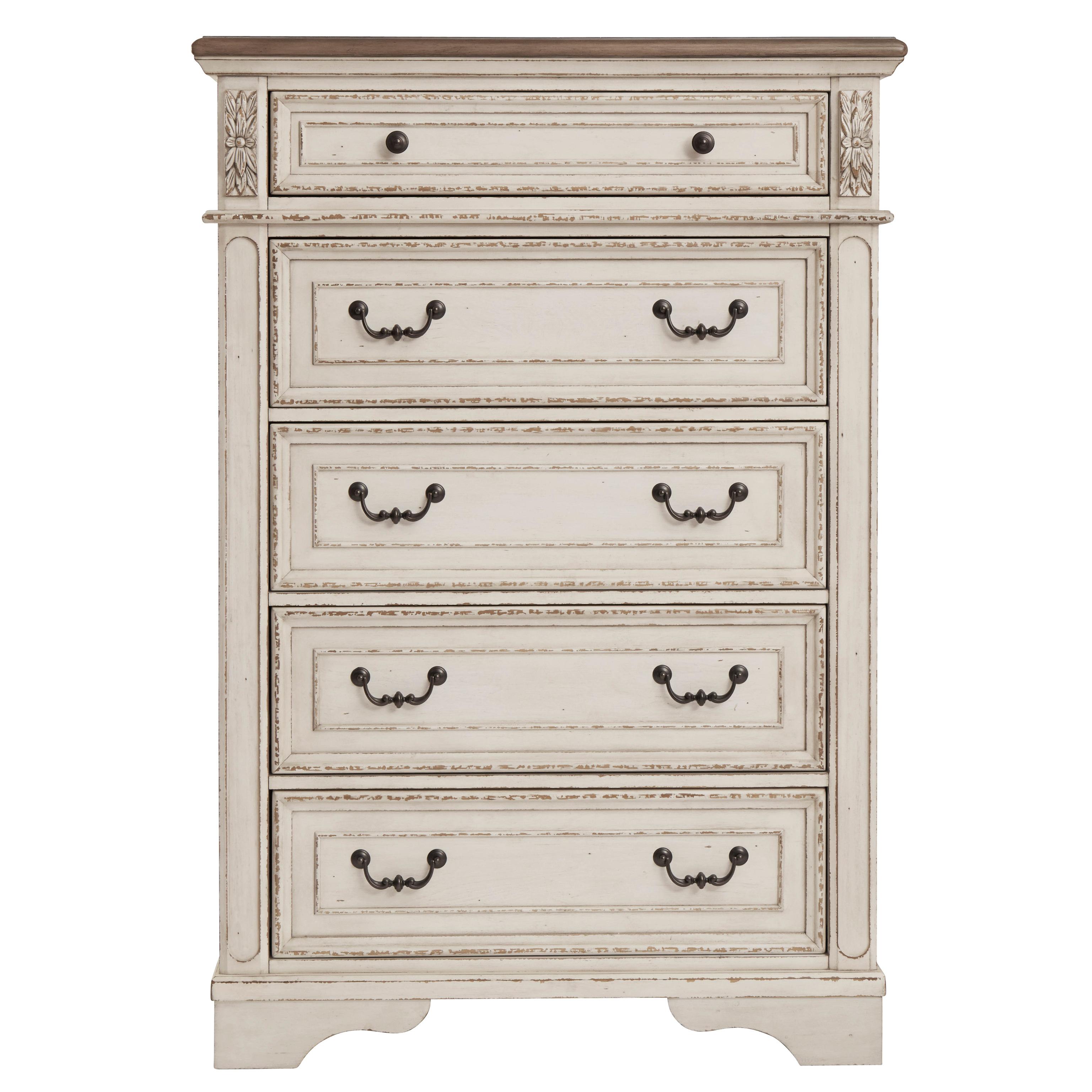 新品 雑誌掲載 ポルセリ♡ROKU Shinzone plage drawer Signature Design by Ashley Realyn 5-Drawer Chest B743-46