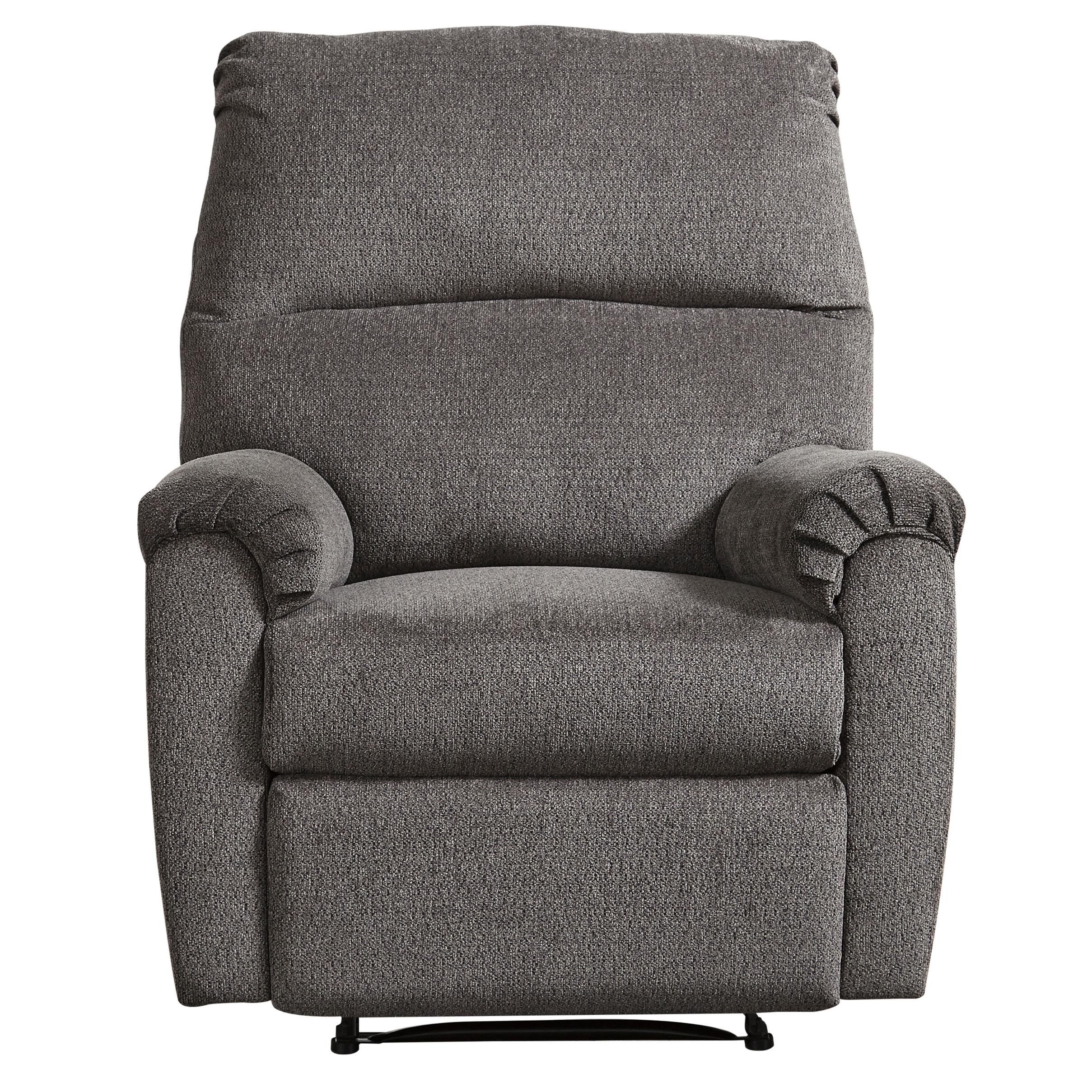Signature Design by Ashley Nerviano Fabric Recliner with Wall Recline
