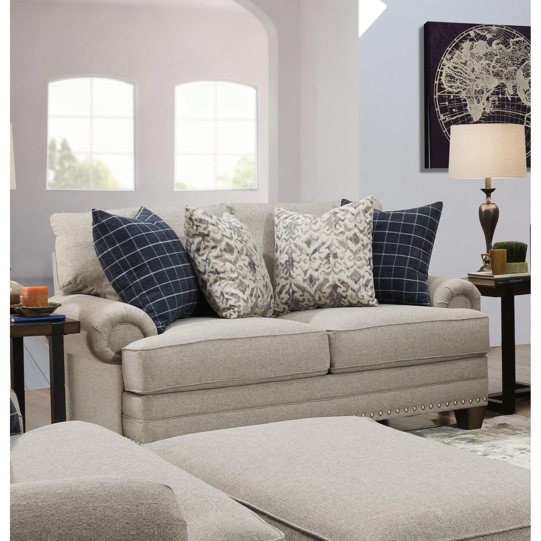 Franklin Fletcher Stationary Fabric Loveseat 91620 3905-07