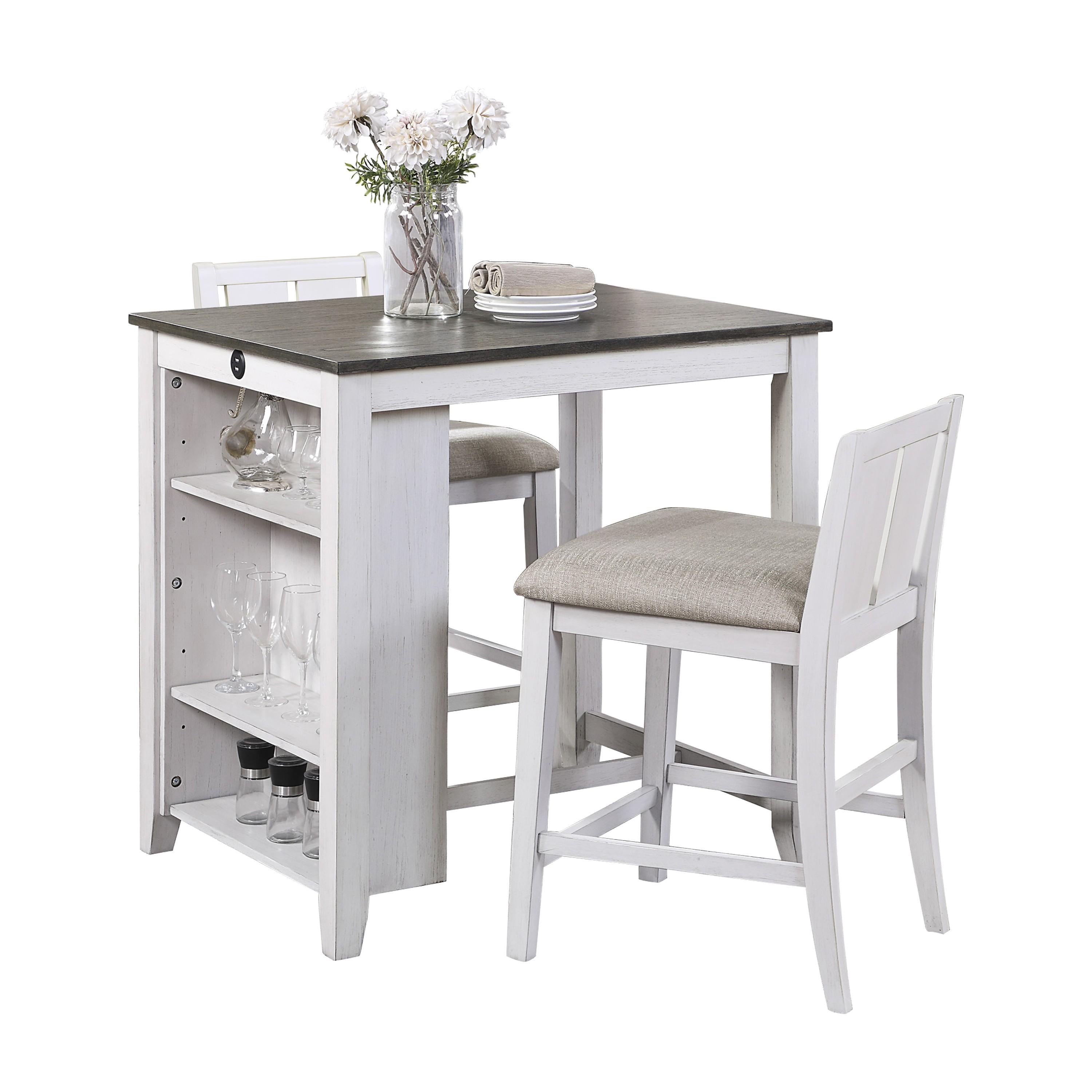 Homelegance Daye 5773WH-32 3 pc Counter Height Dinette Set - Grey/Whit