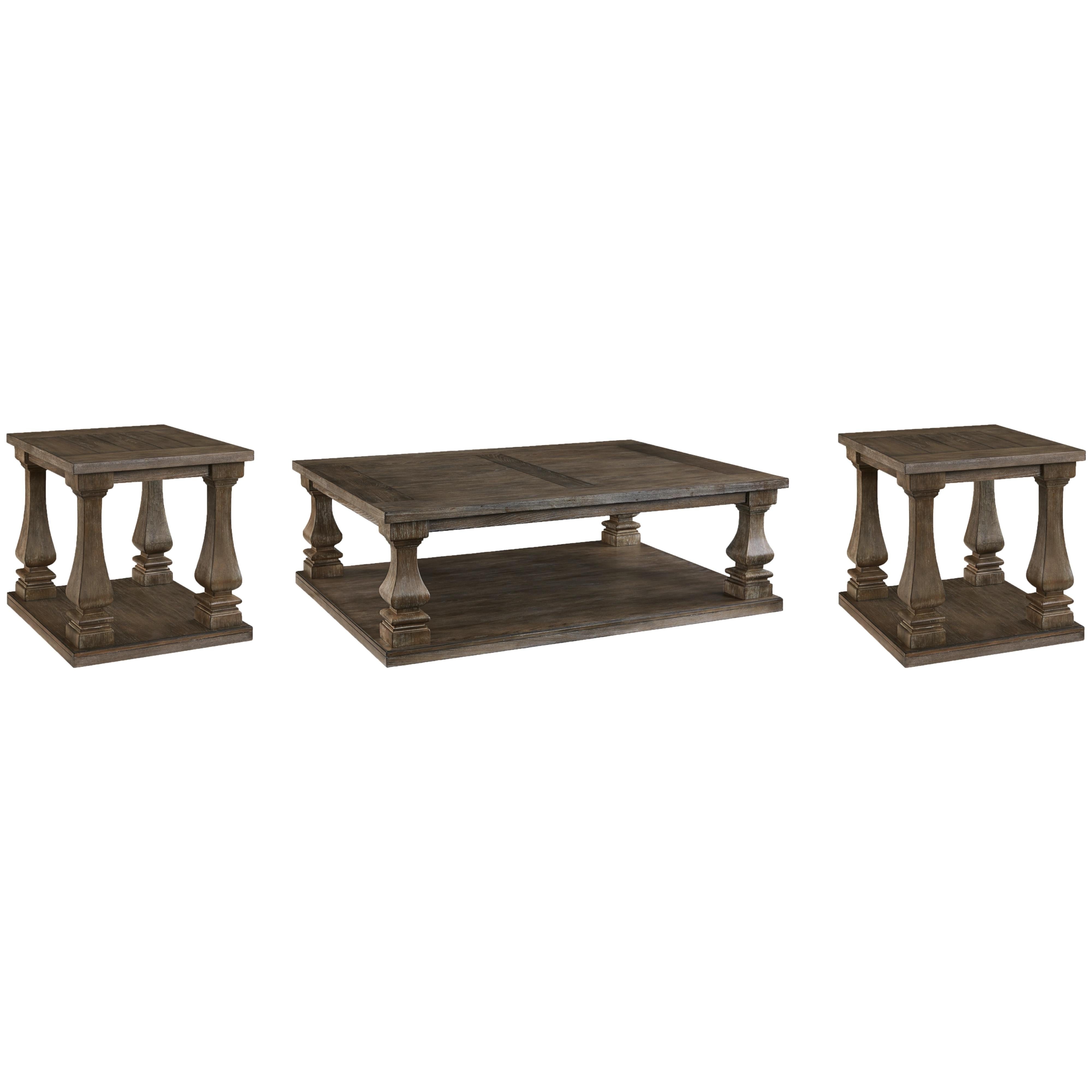 Signature Design by Ashley Johnelle T776T1 Coffee Table and 2 End Tabl