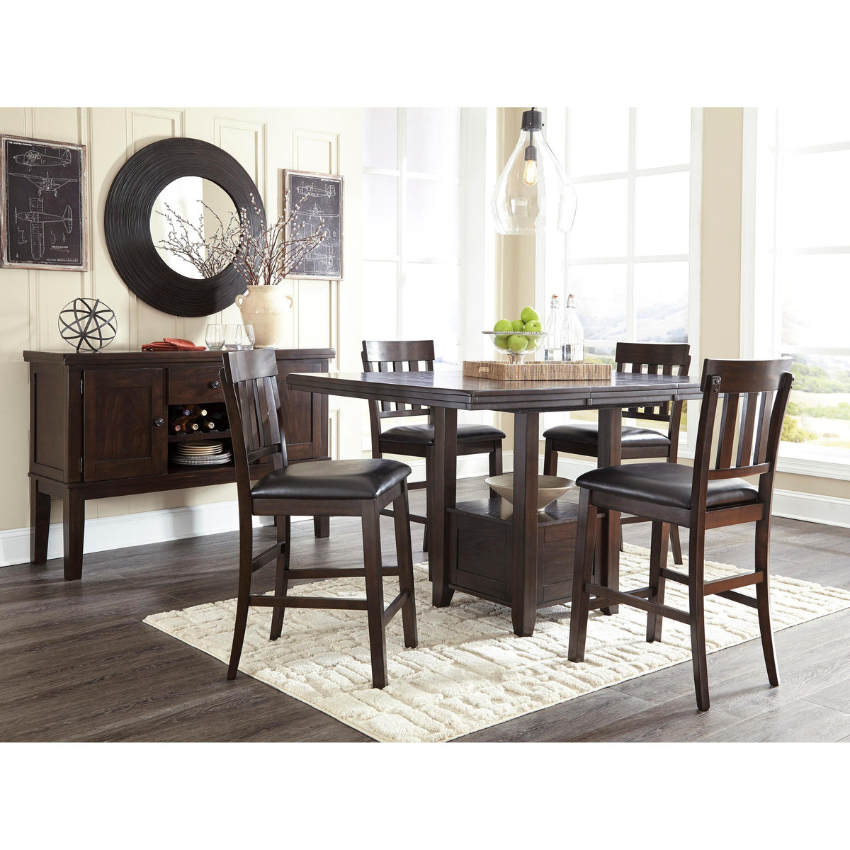 ディセンシア Signature Design by Ashley Haddigan D596D7 7 pc Counter Height Dining