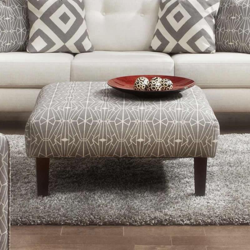 Fusion Furniture Fabric Ottoman 159 EMBLEM CHARCOAL IMAGE 2