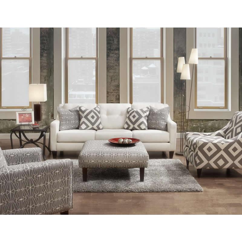 Fusion Furniture Fabric Ottoman 159 EMBLEM CHARCOAL IMAGE 3