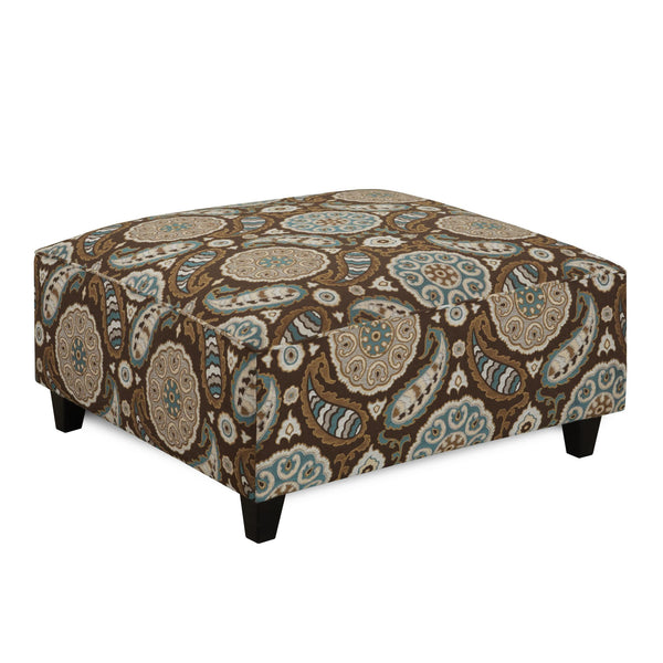 Fusion Furniture Fabric Ottoman 109ARTISAN TURQUOISE IMAGE 1