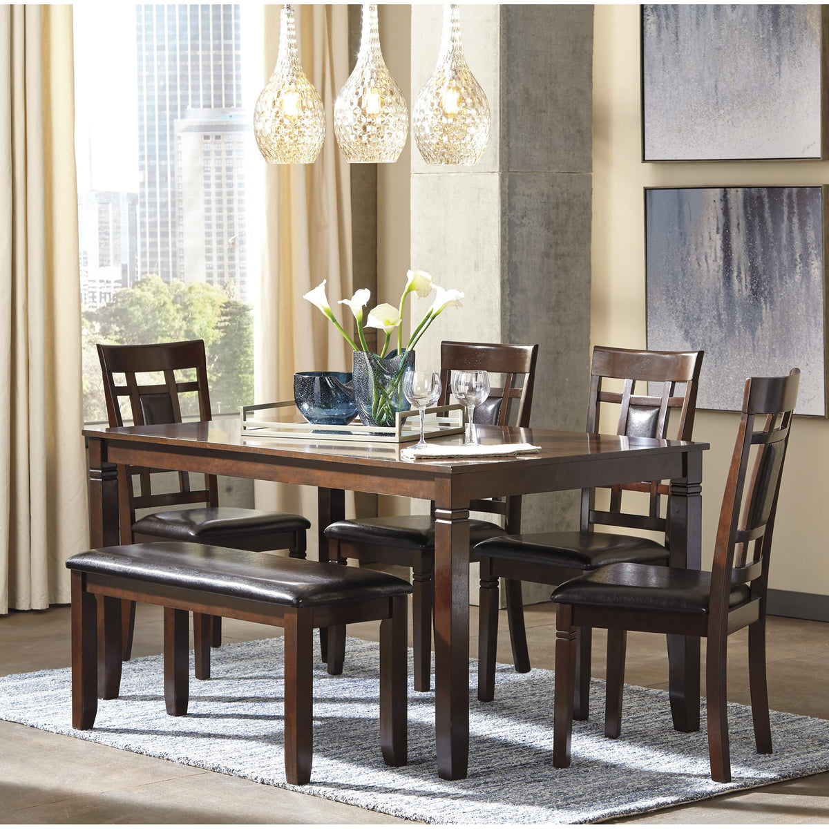 アンクワルジン Signature Design by Ashley Bennox 6 pc Dinette D384-325