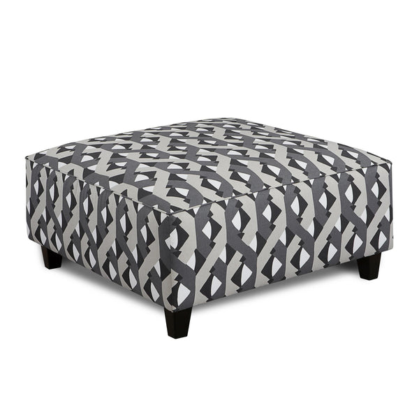 Fusion Furniture Fabric Ottoman 109DOVER STREET GRAPHITE IMAGE 1