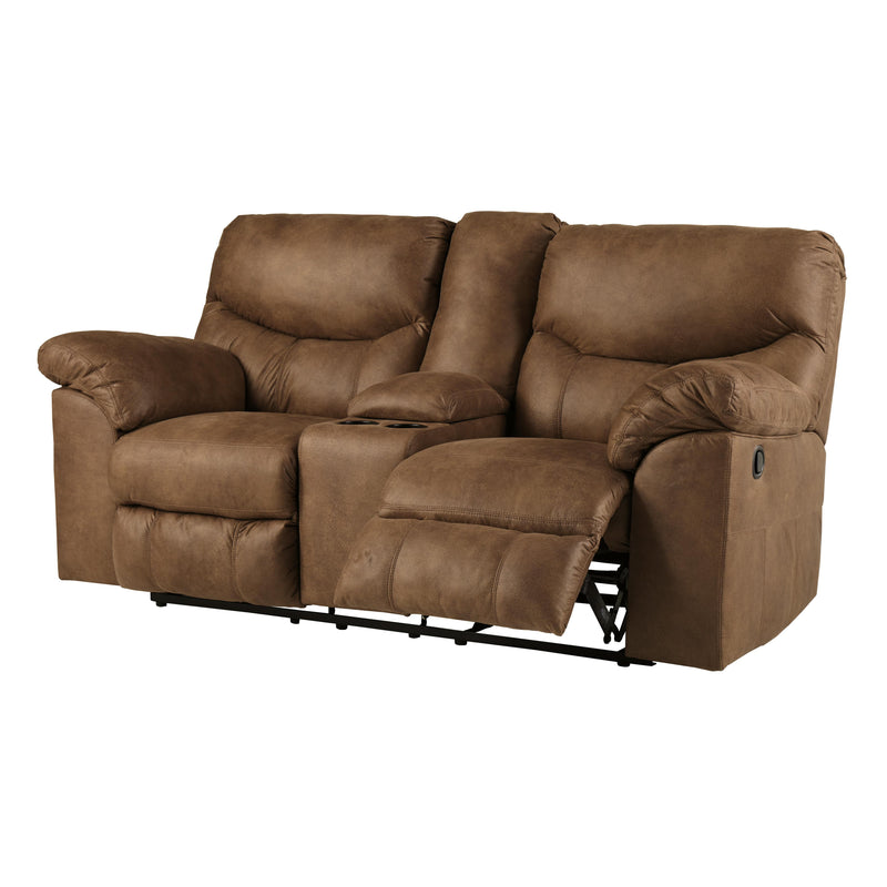  Signature Design by Ashley Boxberg Reclining Leather Look Loveseat with Console 3380294 IMAGE 2