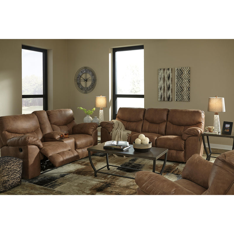  Signature Design by Ashley Boxberg Reclining Leather Look Loveseat with Console 3380294 IMAGE 7