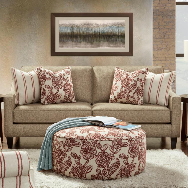 Fusion Furniture Fabric Ottoman 140 ANTOINETTE CRIMSON IMAGE 3