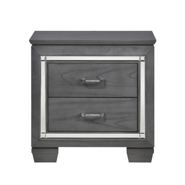 Homelegance Allura 2-Drawer Nightstand 1916GY-4 IMAGE 1