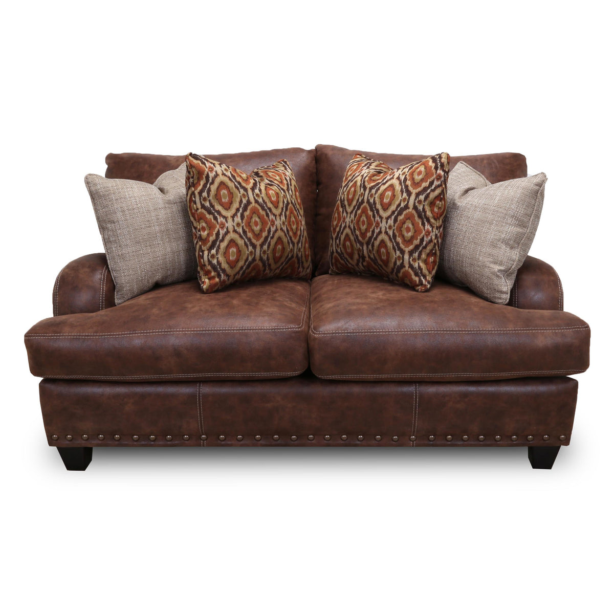 Franklin Indira Stationary Fabric and Leather Look Loveseat 848-20 833