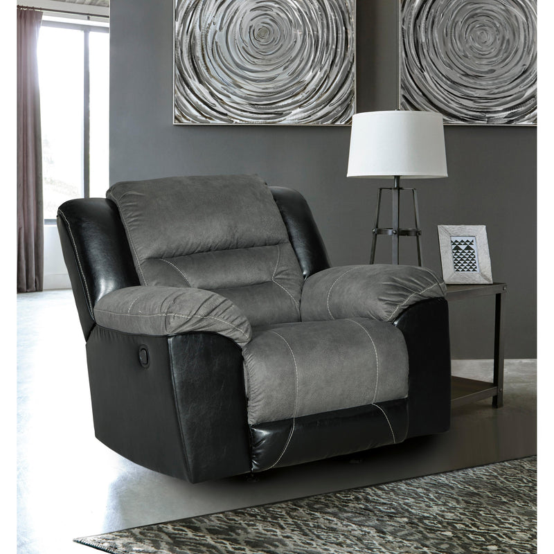 Signature Design by Ashley Earhart Rocker Fabric and Leather Look Recliner 2910225 IMAGE 5