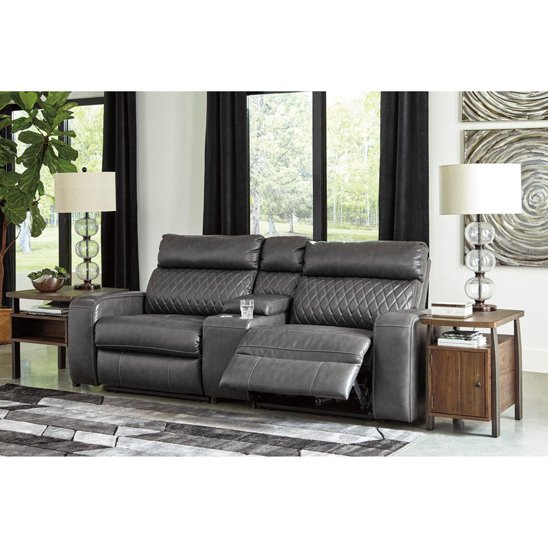 Signature Design by Ashley Samperstone Power Reclining Leather Look 3 pc Sectional 5520358/5520357/5520362 IMAGE 3