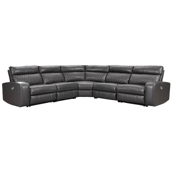 Signature Design by Ashley Samperstone Power Reclining Leather Look 5 pc Sectional 5520358/5520319/5520377/5520346/5520362 IMAGE 1