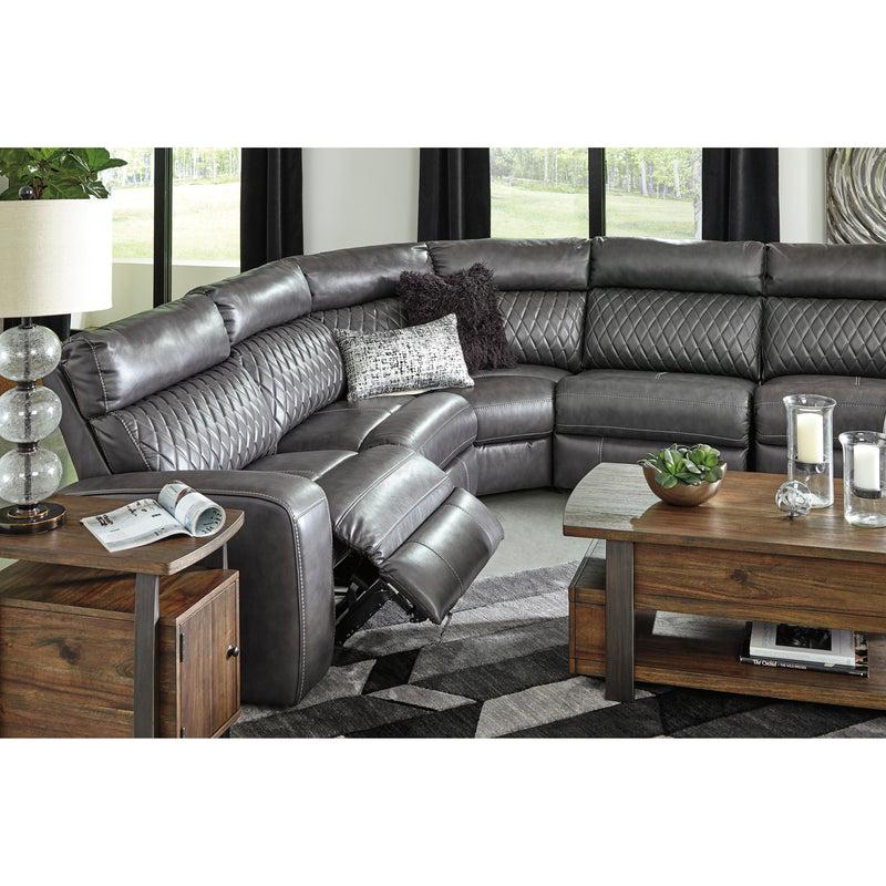 Signature Design by Ashley Samperstone Power Reclining Leather Look 5 pc Sectional 5520358/5520319/5520377/5520346/5520362 IMAGE 4