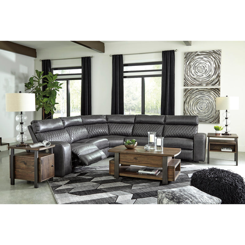 Signature Design by Ashley Samperstone Power Reclining Leather Look 5 pc Sectional 5520358/5520319/5520377/5520346/5520362 IMAGE 6
