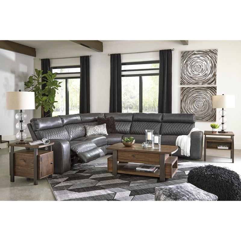 Signature Design by Ashley Samperstone Power Reclining Leather Look 5 pc Sectional 5520358/5520319/5520377/5520346/5520362 IMAGE 7