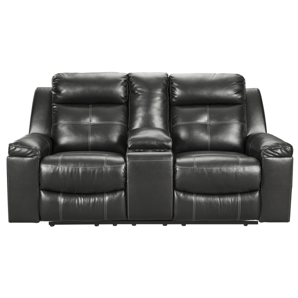 Signature Design by Ashley Kempten Reclining Leather Look Loveseat 8210594 IMAGE 1