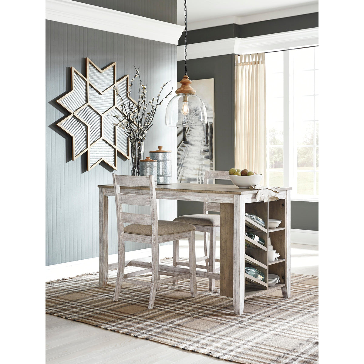 Signature Design by Ashley Skempton Counter Height Dining Table with T, image size:1200x1200