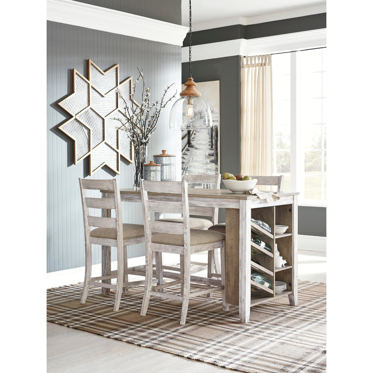 【港区での引き取り限定】Ashley Skempton カウンターテーブル Skempton Counter Height Dining Table with Built-In Wine Rack and