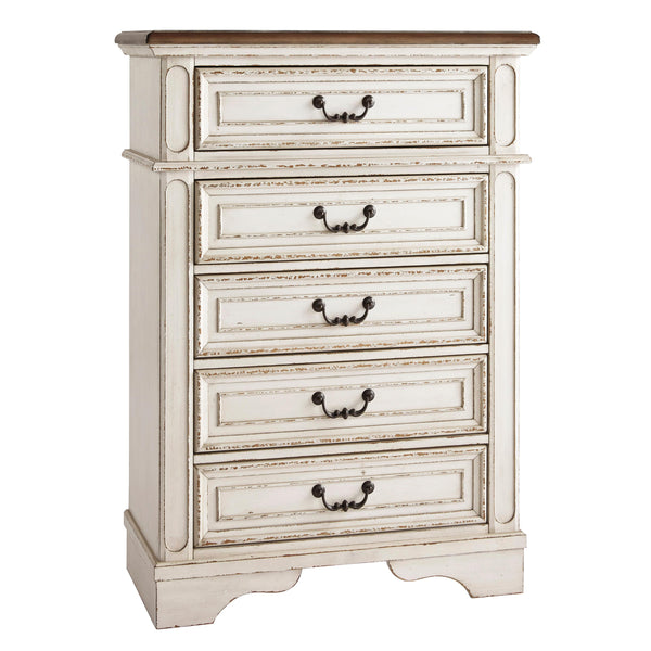 signature design by ashley realyn dresser Ashley Realyn 6 Drawer Dresser and Mirror, Chipped White