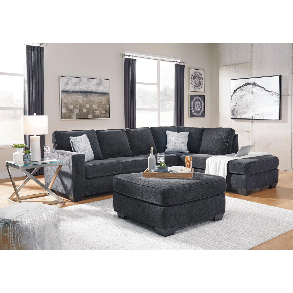 『AshleyFURNITURE』アシュレイファニチャー 両袖机 RWdes3 Signature Design by Ashley Altari Fabric Full Sleeper Sectional 872131