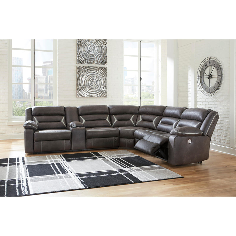 Signature Design by Ashley Kincord Power Reclining Leather Look 4 pc Sectional 1310459/1310477/1310446/1310462 IMAGE 3