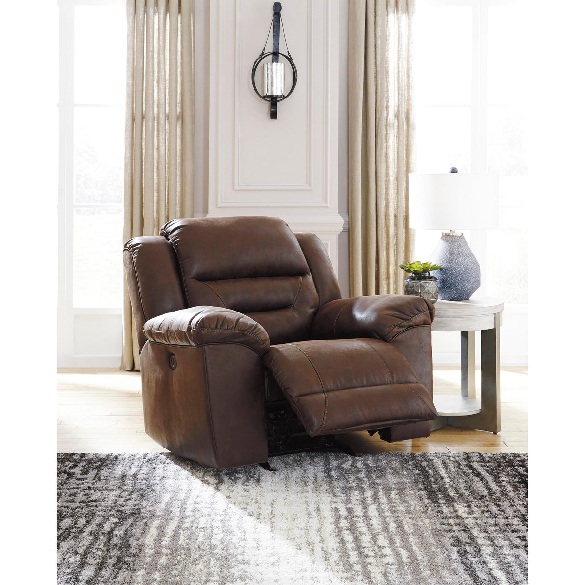 Signature Design by Ashley Stoneland Power Rocker Leather Look Recline