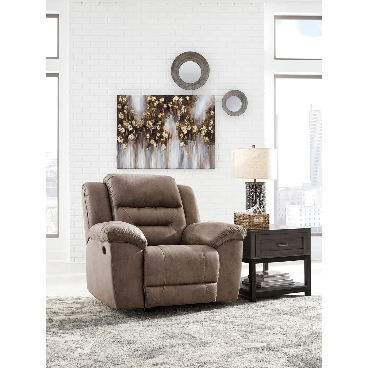 Signature Design by Ashley Stoneland Rocker Leather Look Recliner 3990