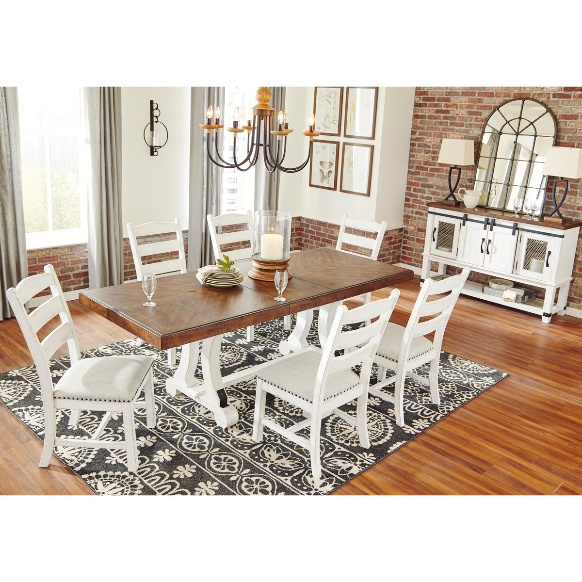Signature Design by Ashley Valebeck Dining Table with Trestle Base D54