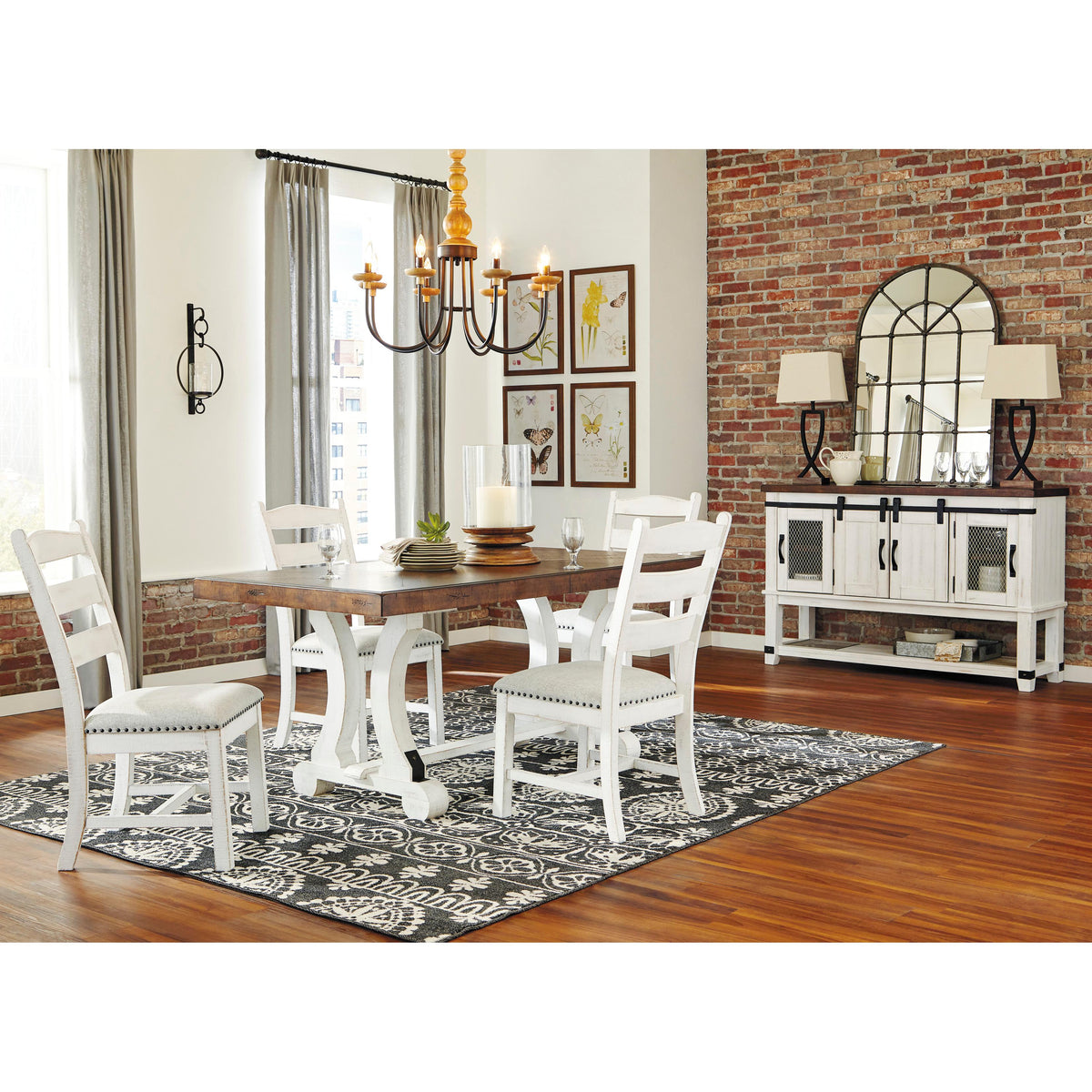 Signature Design by Ashley Valebeck Dining Table with Trestle Base D54