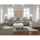 Fusion Furniture Fabric Ottoman 159WINDOWPANE CHALK IMAGE 2