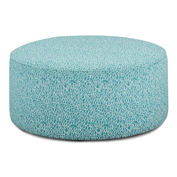 Fusion Furniture Fabric Ottoman 140 GATHERING AQUA IMAGE 1