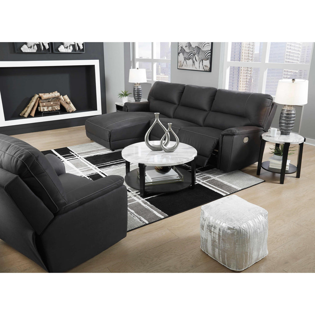 Signature Design by Ashley Henefer Power Reclining Leather Look 3 pc Sectional 7860679 7860646 7860662