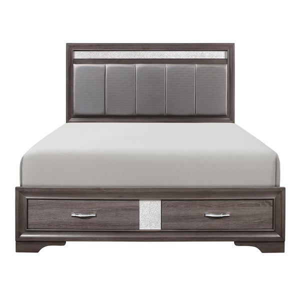 Homelegance Luster Queen Upholstered Platform Bed with Storage 1505-1* IMAGE 1
