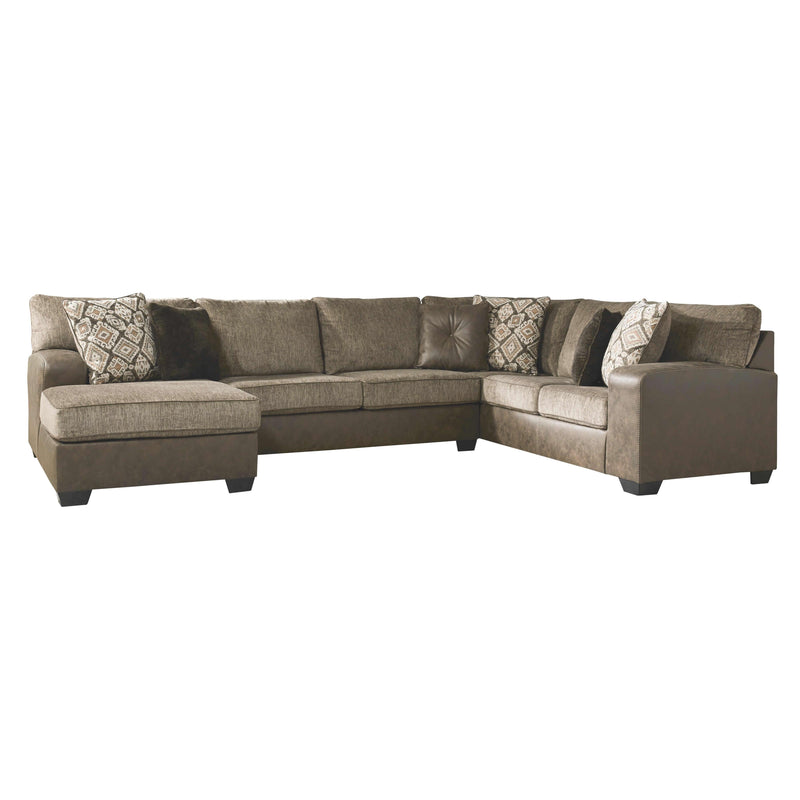  Benchcraft Abalone Fabric and Leather Look 3 pc Sectional 9130216/9130234/9130267 IMAGE 1