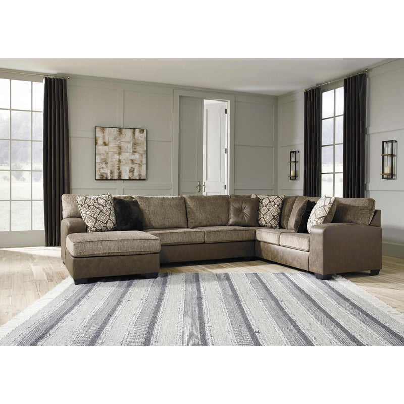  Benchcraft Abalone Fabric and Leather Look 3 pc Sectional 9130216/9130234/9130267 IMAGE 3