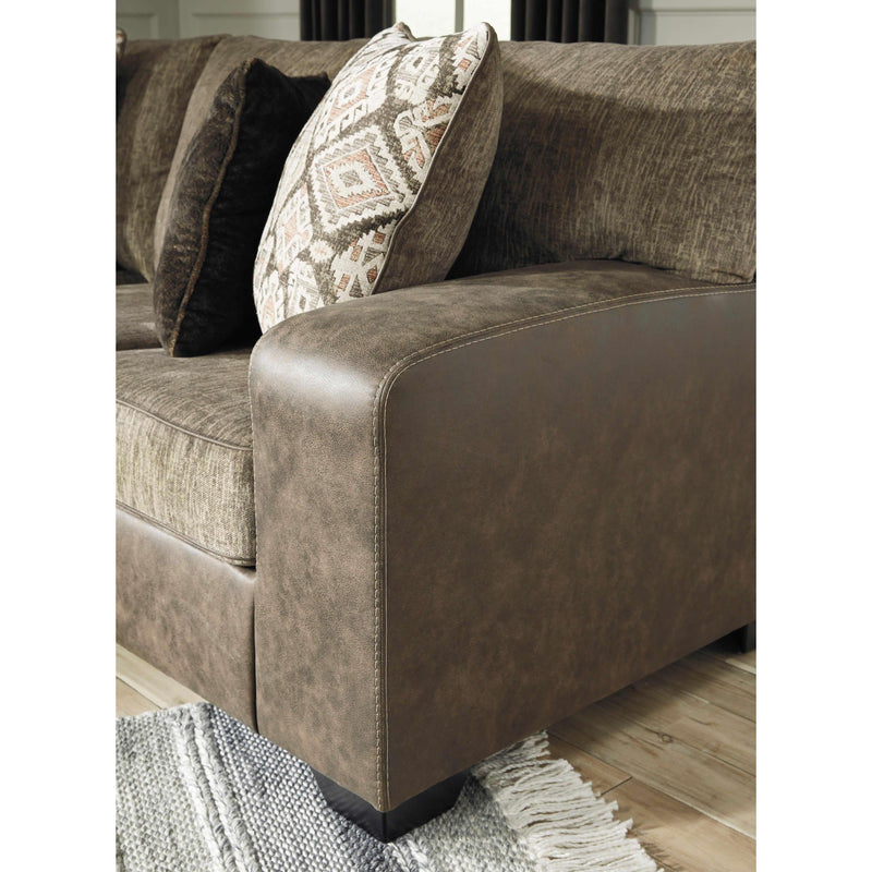  Benchcraft Abalone Fabric and Leather Look 3 pc Sectional 9130216/9130234/9130267 IMAGE 4
