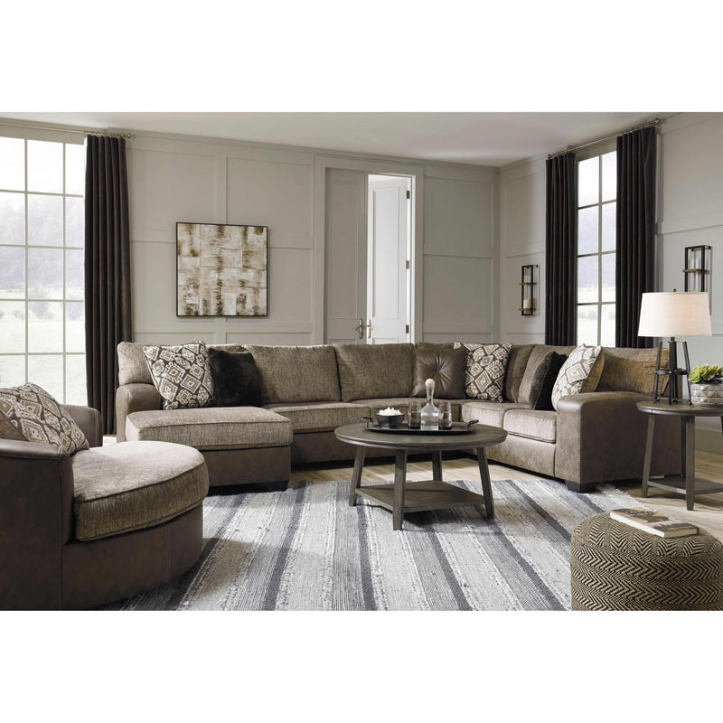  Benchcraft Abalone Fabric and Leather Look 3 pc Sectional 9130216/9130234/9130267 IMAGE 6