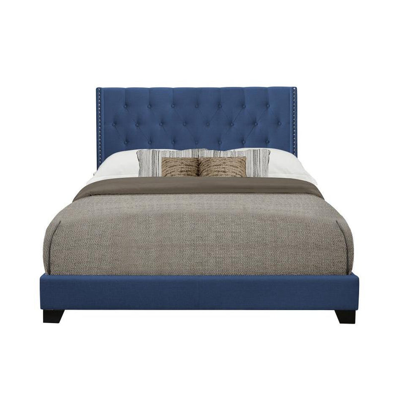 Homelegance Platform Upholstered Full Bed SH215FBLU-1* Full Bed - Blue IMAGE 1