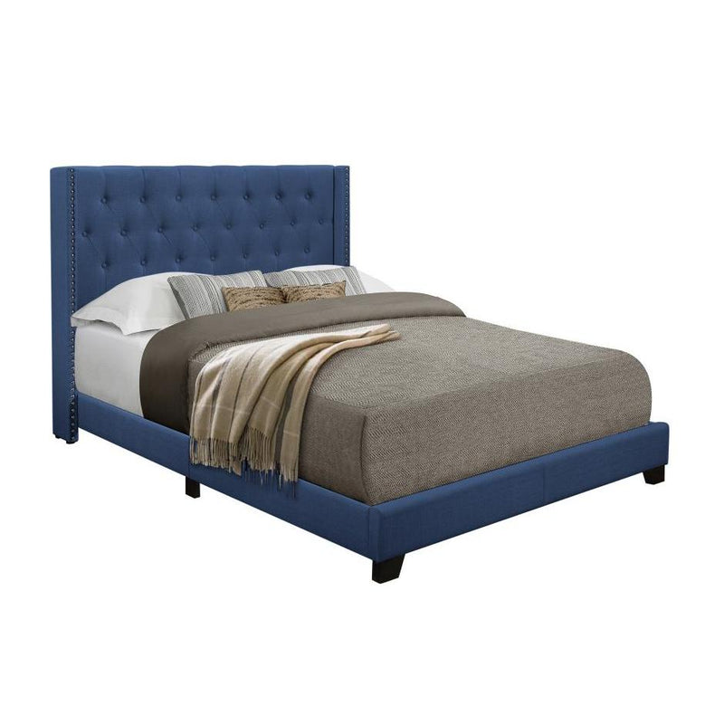 Homelegance Platform Upholstered Full Bed SH215FBLU-1* Full Bed - Blue IMAGE 2