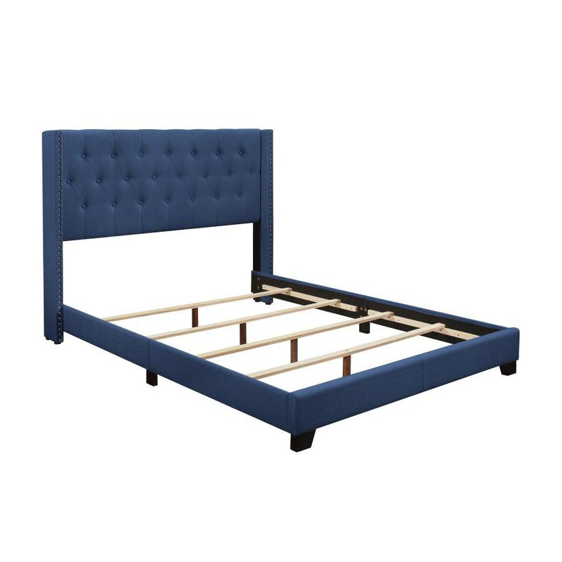 Homelegance Platform Upholstered Full Bed SH215FBLU-1* Full Bed - Blue IMAGE 3