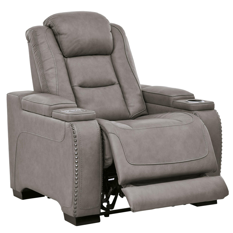 Signature Design by Ashley The Man-Den Power Leather Match Recliner U8530513 IMAGE 2