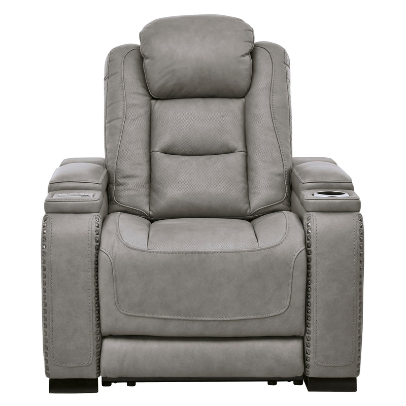 Signature Design by Ashley The Man-Den Power Leather Match Recliner U8530513 IMAGE 3