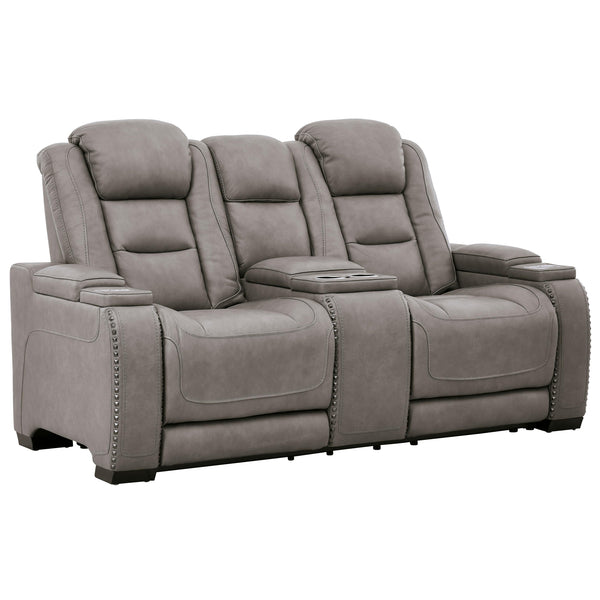 Signature Design by Ashley The Man-Den Power Reclining Leather Match Loveseat U8530518 IMAGE 1