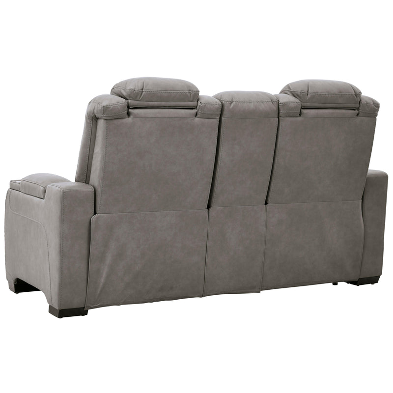 Signature Design by Ashley The Man-Den Power Reclining Leather Match Loveseat U8530518 IMAGE 5