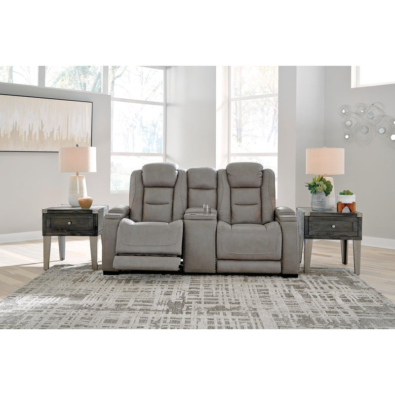 Signature Design by Ashley The Man-Den Power Reclining Leather Match Loveseat U8530518 IMAGE 9