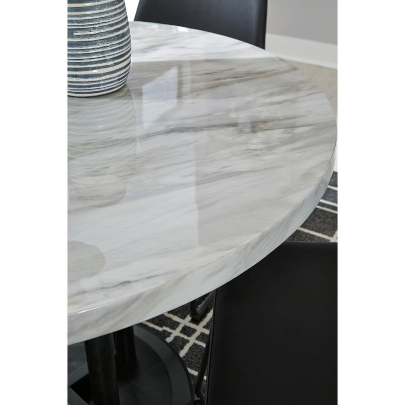 Signature Design by Ashley Round Centiar Dining Table with Marble Top and Pedestal Base D372-14 IMAGE 3