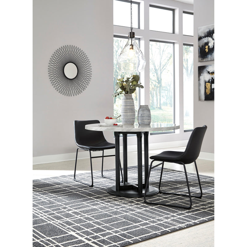Signature Design by Ashley Round Centiar Dining Table with Marble Top and Pedestal Base D372-14 IMAGE 4